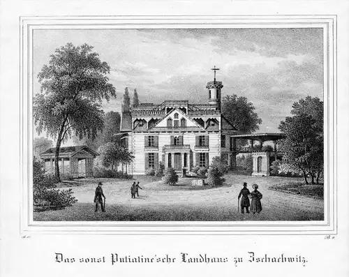 Zschachwitz Putiatinsches Landhaus Sachsen Original Lithographie