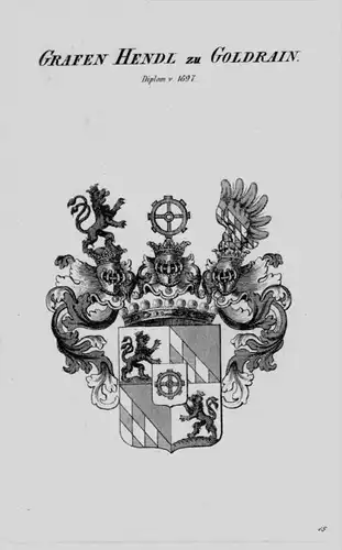 Goldrain Wappen Adel coat of arms heraldry Heraldik crest Kupferstich