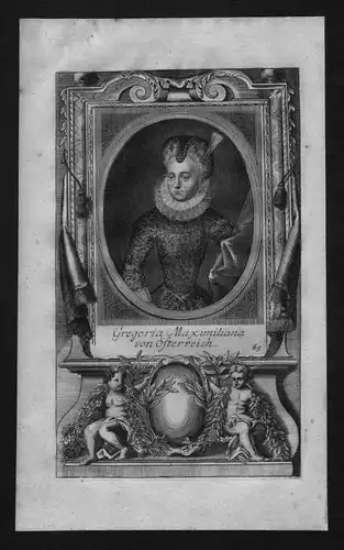 Gregoria Maximiliana von Österreich Erzherzogin Kupferstich Portrait