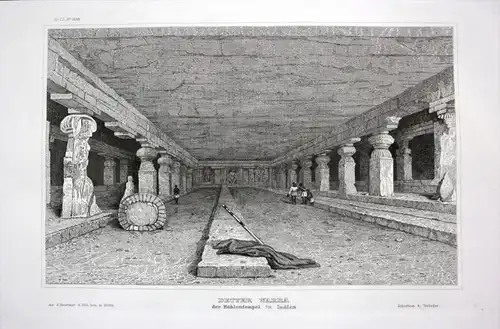 Detter Warra der Höhlentempel in Indien - Detter Warra Indien India Höhle cave  engraving