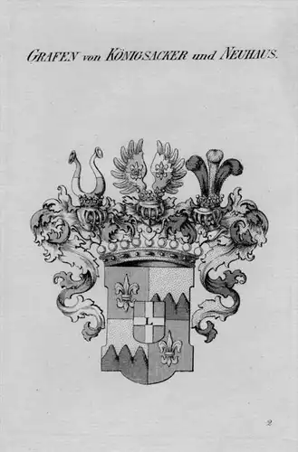 Königsacker Neuhaus Wappen Adel coat of arms Heraldik crest Kupferstich
