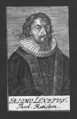 Salomon Lenz Theologe Wittenberg Jena Regensburg Kupferstich Portrait