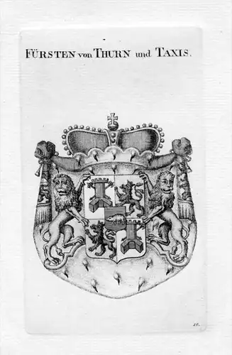 Thurn und Taxis Wappen Adel coat of arms heraldry Heraldik Kupferstich