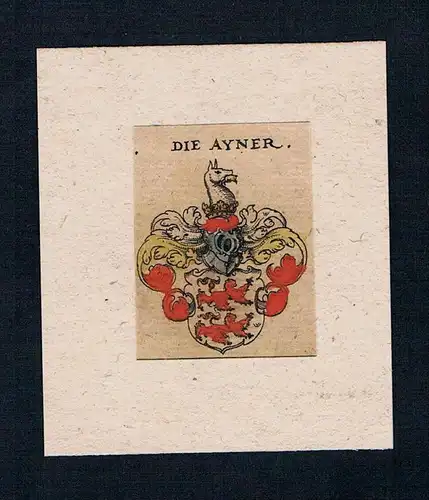 . - Sayner Ayner Wappen Adel coat of arms heraldry Heraldik Kupferstich