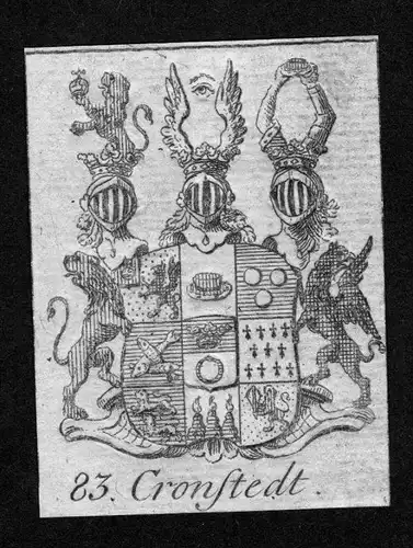 - Cronstedt Wappen vapen coat of arms Genealogie Heraldik Kupferstich