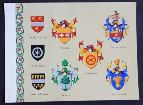 Velu Vendegies Vendeville Valaere Velar Vaulx Blason Wappen heraldique heraldry