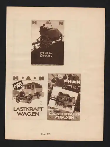 Ludwig Hohlwein Reklame Werbung Plakat MAN Motorpflug Estra Transformator