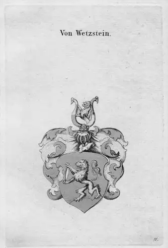 Wetzstein Wappen Adel coat of arms heraldry Heraldik crest Kupferstich