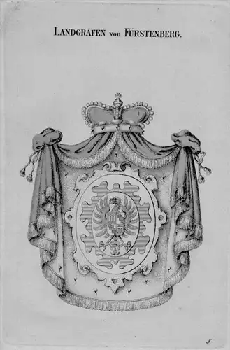 Fürstenberg Wappen Adel coat of arms heraldry Heraldik crest Kupferstich
