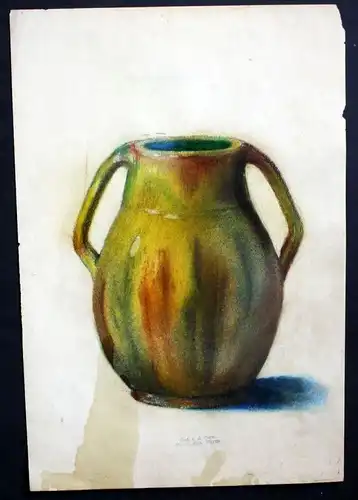 Jugendstil Zeichnung Vase Blumenvase Fürth Keramik