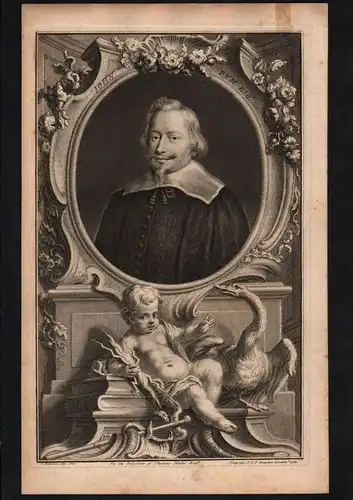 John Pym English parliamentarian Politiker engraving Kupferstich Portrait