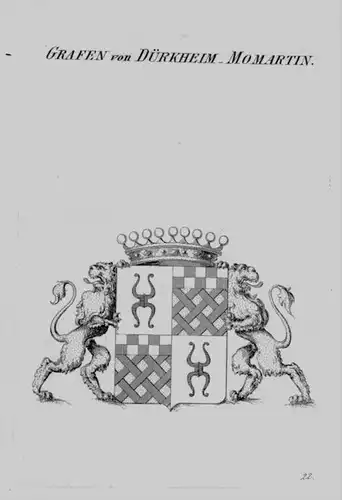 Dürkheim Momartin Wappen Adel coat of arms heraldry Heraldik  Kupferstich