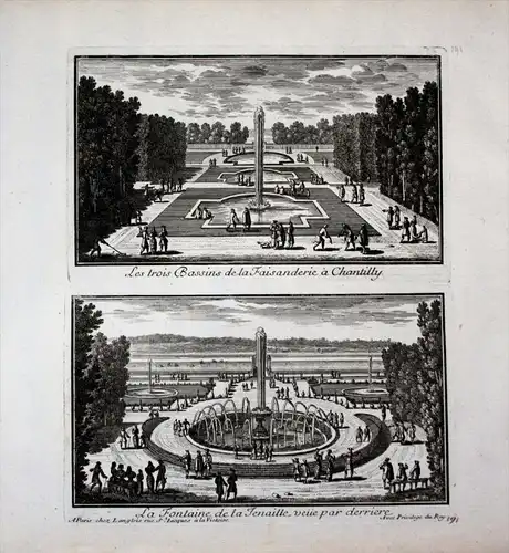Chateau de Chantilly garden jardin Garten Perelle gravure engraving