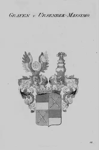 Ursenbek Massimo Wappen Adel coat of arms heraldry Heraldik Kupferstich