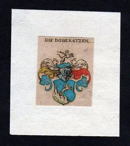 h. von Doberkatz Wappen coat of arms heralrdy Heraldik Kupferstich