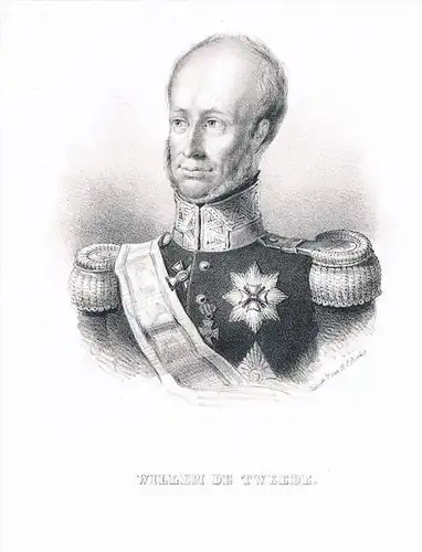 Wilhelm II Niederlande Holland Original Portrait Lithographie