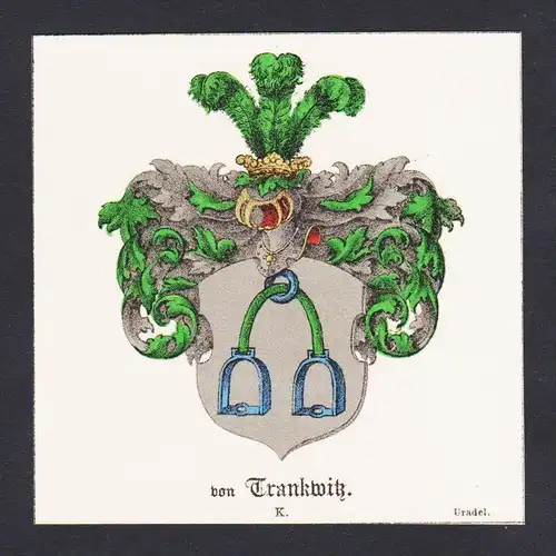. von Trankwitz Wappen Heraldik coat of arms heraldry Lithographie