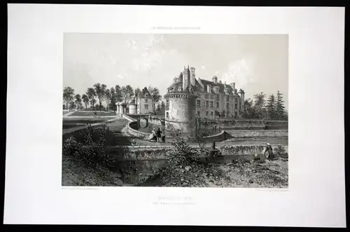 Chateau du Vair - Chateau du Plessis de Vair Bretagne Frankreich France Lithographie