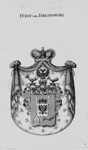 Jablonowski Wappen Adel coat of arms heraldry Heraldik crest Kupferstich