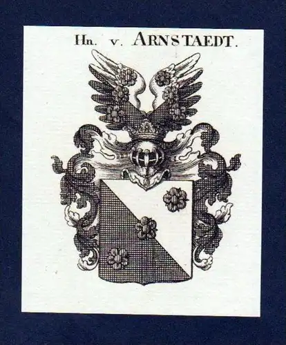 Herren von Arnstaedt Kupferstich Wappen coat of arms Heraldik