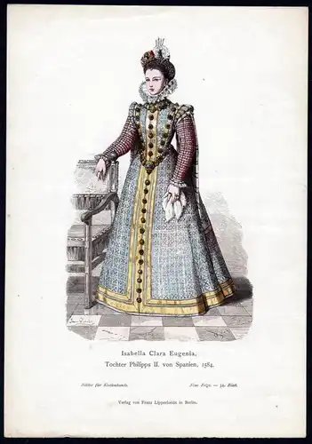 "Isabella Clara Eugenia" - Prinzessin Spanien Spain Tracht Trachten costumes Grafik graphic