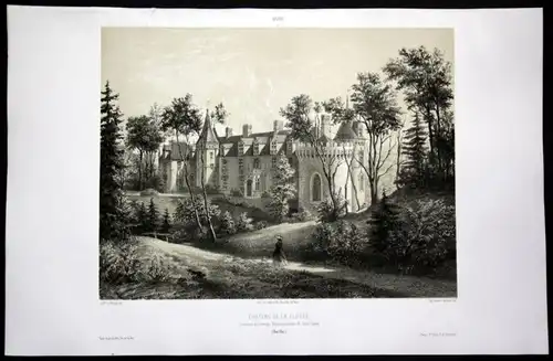 Chateau de la Flotte - Lavenay Saint-Calais Sarthe Frankreich France Lithographie