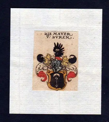 17. Jh Mayer Wappen coat of arms heraldry Heraldik Kupferstich