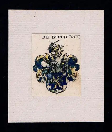 . - Berchtolt Bechthold Wappen coat of arms heraldry Heraldik Kupferstich