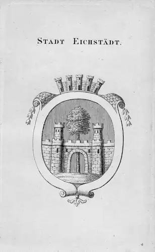 Stadt Eichstädt Wappen Adel coat of arms heraldry Heraldik Kupferstich
