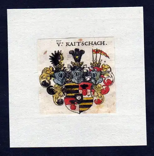 17. Jh von Keutschach Wappen Adel coat of arms heraldry Heraldik Kupferstich