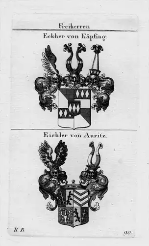 Eckher Eichler Wappen Adel coat of arms heraldry Heraldik crest Kupferstich