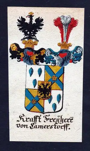 Kraft Freiherr von Camersdorf Böhmen Wappen coat of arms Manuskript