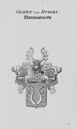 Dubsky Trzebomislitz Wappen Adel coat of arms heraldry Heraldik Kupferstich