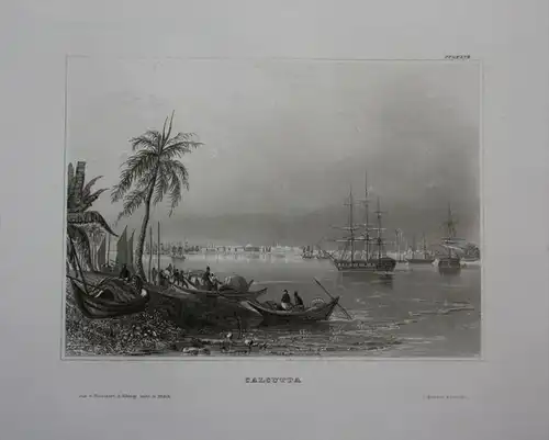 Kalkutta Kolkata Indien India Asien Asia engraving Stahlstich