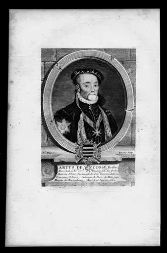 Artus de Cosse Baron de Gonnor Marschall Frankreich Kupferstich Portrait