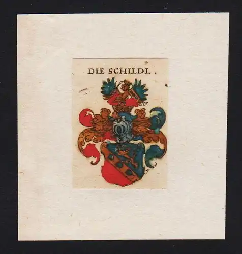 . Schildl Wappen coat of arms heraldry Heraldik Kupferstich