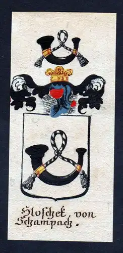 Hloschek von Schampach Böhmen Wappen coat of arms Manuskript