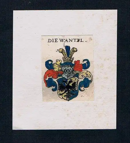 . - von Wantzl Wanzl Wappen Adel coat of arms heraldry Heraldik Kupferstich