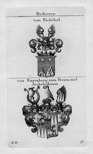 Eichthal Enzenberg Wappen Adel coat of arms Heraldik crest Kupferstich