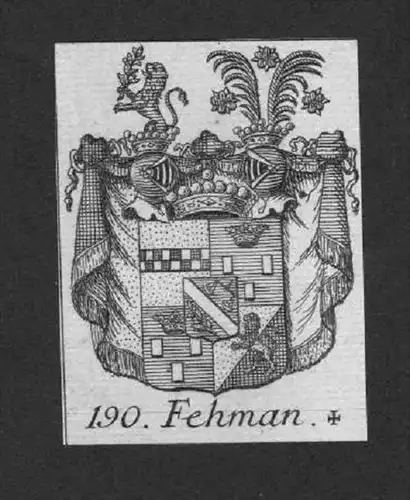 Fehman Wappen vapen coat of arms Genealogie Heraldik Kupferstich