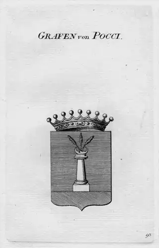 Pocci Wappen Adel coat of arms heraldry Heraldik crest Kupferstich