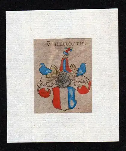 h. von Heldrith Wappen Adel coat of arms heraldry Heraldik Kupferstich