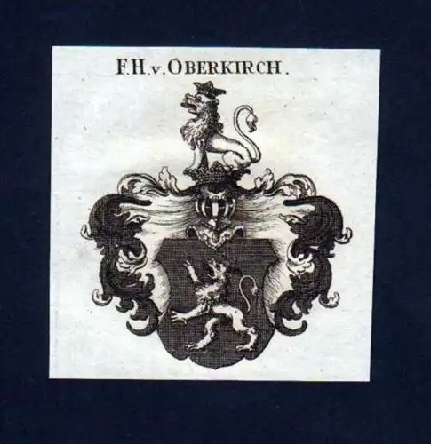 Freiherren v. Oberkirch Kupferstich Wappen