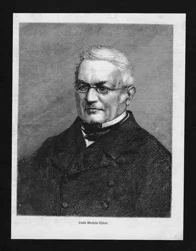 Louis Adolphe Thiers Politiker France wood engraving Holzstich Portrait