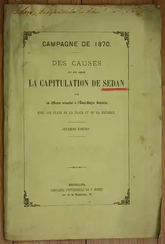 Campagne de 1870 des causes la capitualtion de Sedan sedan bataille