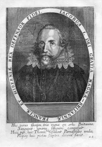 Jakob l Jacob England King Kupferstich Portrait