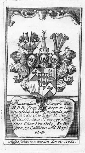 Lerchenfeld-Ammerland-Aham Wappen Kupferstich
