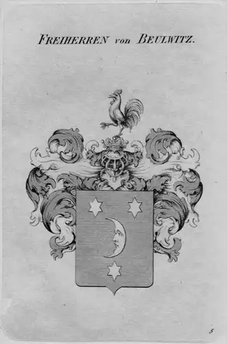 Beulwitz Wappen Adel coat of arms heraldry Heraldik crest Kupferstich