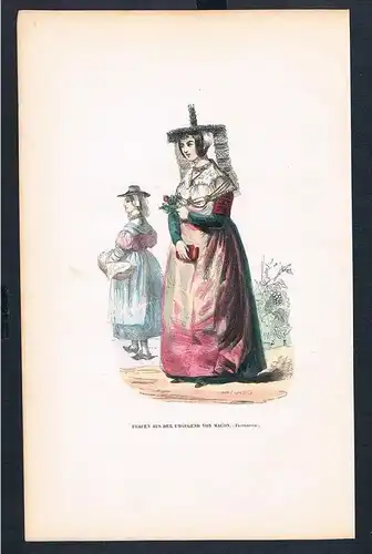 Frauen aus der Umgegend von Macon - Macon France Frankreich Frauen women Kleider dresses Trachten costumes