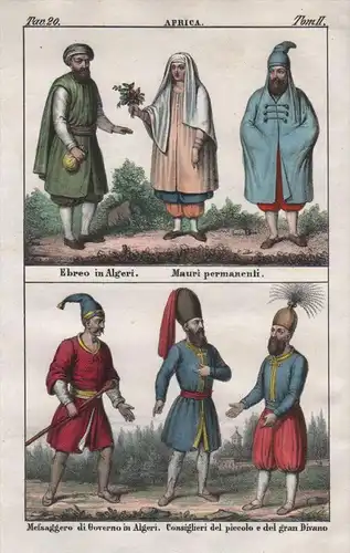 - Algiers Algeria Moors North Africa costume people Lithograph